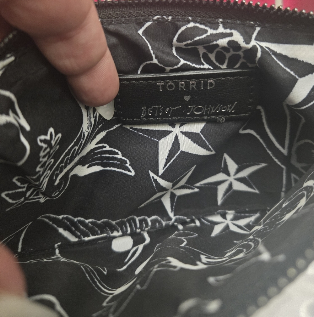 Torrid Betsey Johnson Black 🗽 Sparkle Convertible Clutch Crossbody Bag EUC - Picture 7 of 9